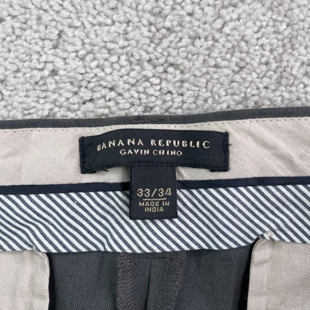 Banana Republic Pants Mens 33x34 Gray Gavin Chino Straight Leg Cotton Business